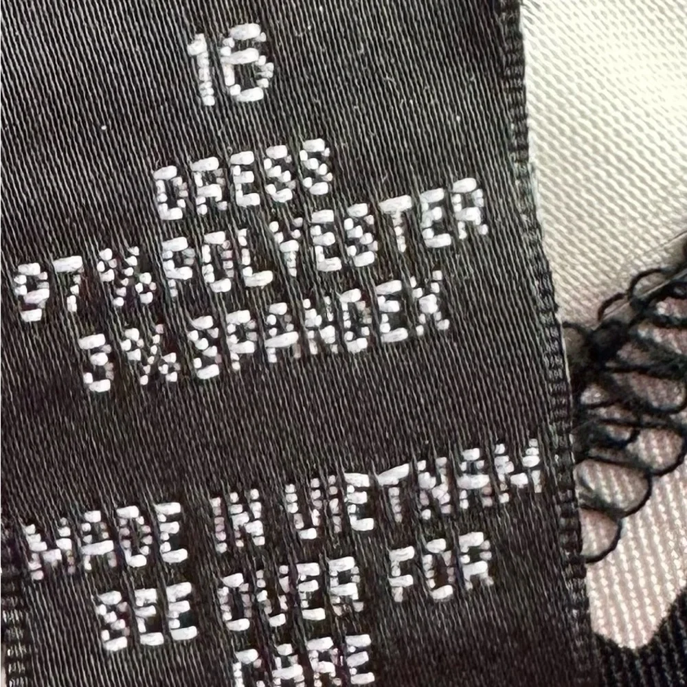 Alyx Size 16 Black & White Houndstooth Sheath Dress Sleeveless V-Neck Zip Back - Picture 10 of 10